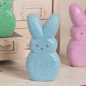 Bethany Lowe Easter Peeps Blue 6” Peep Bunny Figure